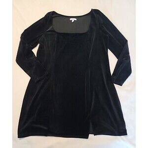 BP. Black Velour Long Sleeve Dress 2X Little Black Dress Soft Stretch